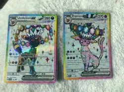 Pokemon Umbreon and Espeon Black Star Promo SVP175 SVP176 Figure Collection NM/M - Image 1