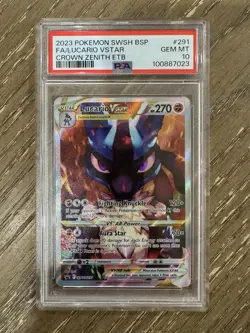 Lucario VSTAR SWSH291 PSA 10 2023 Pokemon Sword & Shield Crown Zenith ETB Promo - Image 2