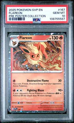 2025 POKEMON SVP EN-SV BLACK STAR PROMO #167 FLAREON PSA 10 - Image 1