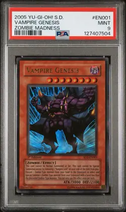 2005 Yu-Gi-Oh! S.D. En001 Vampire Genesis Zombie Madness 1st Edition PSA 9 - Image 1