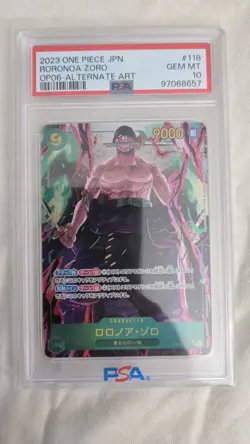 2024 3X Roronoa Zoro JPN- One piece OP06-118 SP, ALT, & Manga PSA 10 With Guard - Image 3