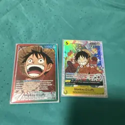 Monkey D. Luffy Alt Art Leader OP13-001 plus another luffy card - Image 1