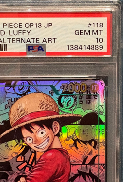OP13-118 MANGA Alt Art Monkey D. Luffy PSA 10 One Piece Card Game JAP - Image 3