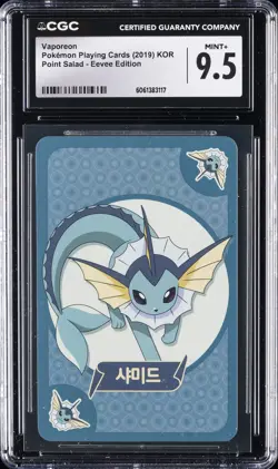 2019 POKEMON KOREAN PLAYING CARDS POINT SALAD - EEVEE ED VAPOREON CGC 9.5 - Image 1