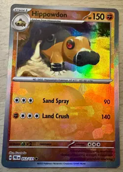 Pokemon TCG Hippowdon 053/131 Prismatic Evolutions Pokeball Reverse Holo Card - Image 1