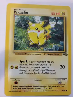 Pikachu Jungle Set Pokemon Card Base Fossil WOTC NM + U - Image 1