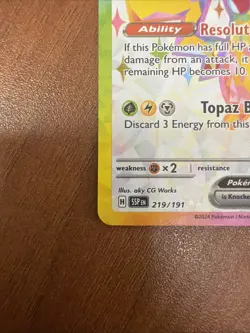 Pokemon Pikachu EX Surging Sparks SV08 Ultra Rare Full Art Holo Card 219/191 - Image 3