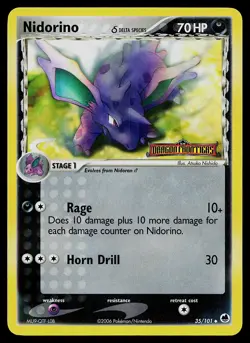 Pokemon Card - Nidorino Dragon Frontiers 35/101 Uncommon Reverse Holo Stamped - Image 1