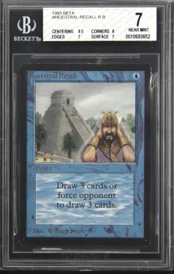 1993 MAGIC: THE GATHERING BETA ANCESTRAL RECALL BGS 7 - Image 1