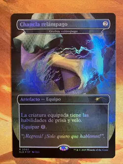 MTG Spanish Foil Borderless Chancla relampago - Lightning Greaves SLD!! - Image 1