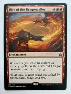 MTG Rite of the Dragoncaller- Foundations -Regular-#92 NM - Image 1