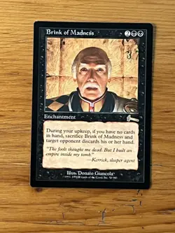 MTG Magic the Gathering Brink of Madness - Urza's Legacy - Pro Tour Stamped - NM - Image 1