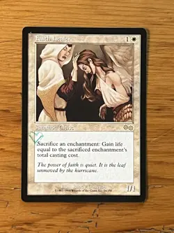 MTG - Magic the Gathering - Faith Healer - Urza's Saga - Pro Tour Stamped - NM - Image 1