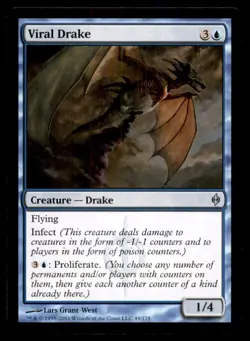 MTG Viral Drake LP Light Play New Phyrexia [4345] - Image 1