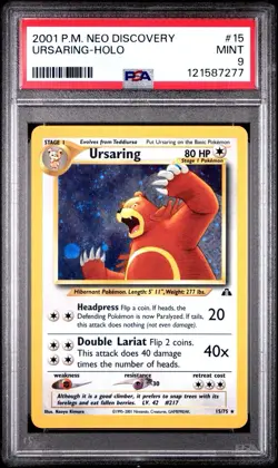 Pokemon Neo Discovery Ursaring Holo 15 PSA 9 - Image 1