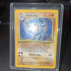 Pokemon TCG Machamp Holo Rare 1st Edition Base Set 8/102 - Image 1