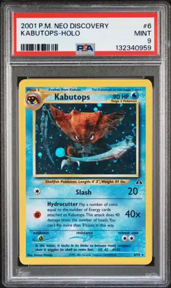 2001 POKEMON NEO DISCOVERY #6 KABUTOPS-HOLO PSA 9 - Image 1
