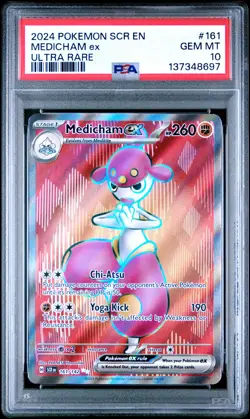 2024 POKEMON SCR EN-STELLAR CROWN ULTRA RARE #161 MEDICHAM EX PSA 10 - Image 1