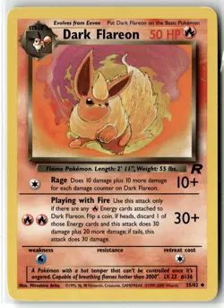 Dark Flareon ⭐ 35/82 Uncommon Team Rocket 2000 Pokemon LP - Image 1
