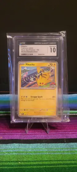 2024 Pokemon Pikachu Black Star Promos 190 World Championships CGC 10 GEM MINT - Image 1