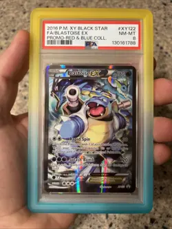 Pokemon Blastoise EX XY122 XY Holo Black Star Promo Red & Blue Collection PSA 8 - Image 1