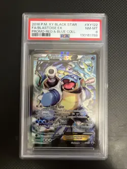 Pokemon Blastoise EX XY122 XY Holo Black Star Promo Red & Blue Collection PSA 8 - Image 2