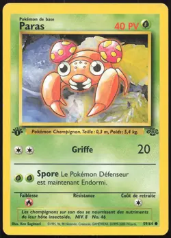 Carte Pokemon Paras 59/64 Edition 1 Jungle Francais - Image 1