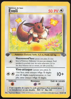 Carte Pokemon Evoli 51/64 Edition 1 Jungle Francais - Image 1