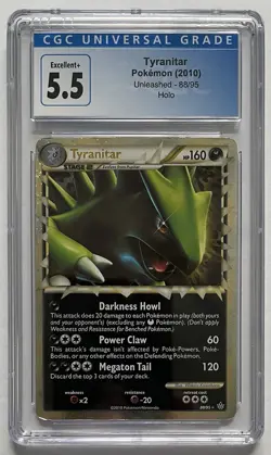 Pokemon TCG Unleashed 2010 Tyranitar HOLO 88/95 - CGC 5.5 - Image 1