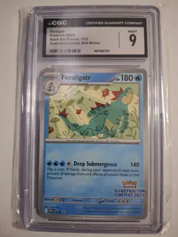 Feraligatr Illustration Contest Black Star Promo Pokemon (2025) #213 CGC 9 MINT - Image 1
