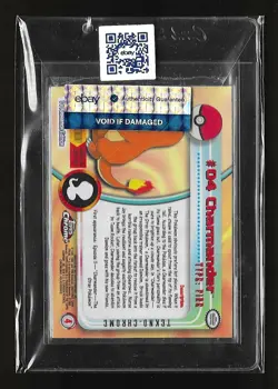 2000 Topps Chrome Pokemon #04 Charmander Tekno-Chrome **eBay Authenticated** - Image 2