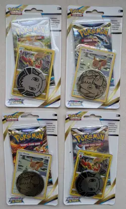 Pokemon TCG: Brilliant Stars Checklane Blister (x4) - Eevee and Flapple Promos - Image 1