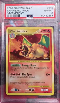 2008 Pokemon Diamond & Pearl Stormfront #103 Charizard-Holo PSA 8 - Image 1