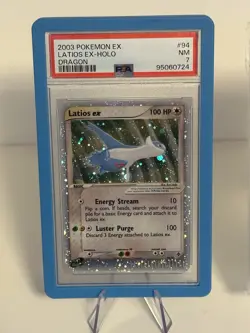 PSA 7 Latios EX 94/97 EX Dragon Holo Foil 2003 Pokemon (SUPER CLEAN + GUARD) - Image 1