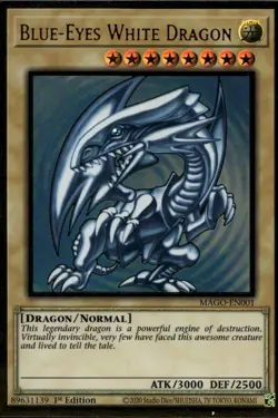 Blue-Eyes White Dragon 1st Ed Classic Art Gold Rare MAGO-EN001 Yu-Gi-Oh! - Image 1