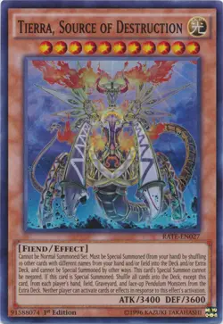Yugioh! MP Tierra, Source of Destruction - RATE-EN027 - Super Rare - 1st Edition - Image 1