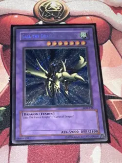 Yugioh Gaia The Dragon Champion LOB-125 Secret Rare HP Holo - Image 1