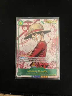 Monkey D Luffy SEC Alt Art OP13-118 Carrying On His Will One Piece RED - Image 1