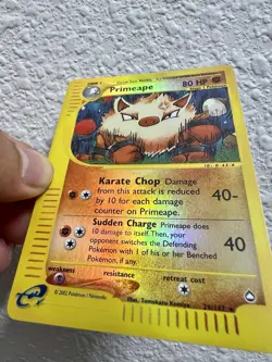 Pokemon TCG Primeape Reverse Holo Rare Card Aquapolis 29/147 - Image 3