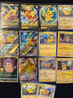 Pikachu Pokemon Card Collection -14 Card Lot (World's Promo, VMAX, EX, More NM+) - Image 1