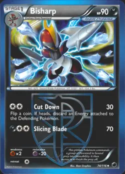 Bisharp (Team Plasma) 74/116 Plasma Freeze Lightly Played Pokemon Card - Image 1