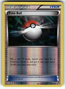 Poke Ball 97/114 Black and White LP Pokemon Card TCG - Image 1