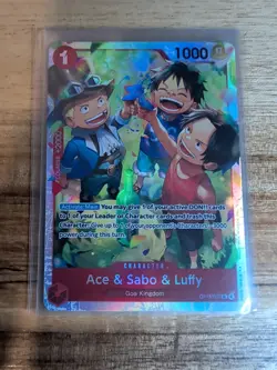 Ace & Sabo & Luffy OP13-007 SR Carrying on His Will ONE PIECE Card Game Japanese - Image 1