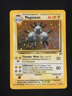 Magneton 9/130 Holo Rare Base Set 2 Pokemon Card - Image 1