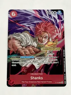 2025 One Piece Championships Shanks Gold Foil Stamp Card CS Event English P-083 - Image 1