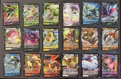 Pokemon Cards Lot 1 - V Holo Set of 18 Cards NM TCG Mew Ninetales Tracked Ship - Image 1