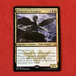 MTG “Dragonlord Kolaghan” DTK Reg Mythic #218/264 NM/Mint Unplayed *Ships Free* - Image 1