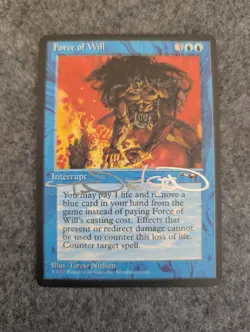 Force of Will Alliances SIGNED Moderately Played / Light Played (MP) MTG Magic - Image 1