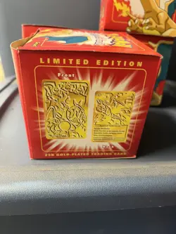 Charizard Pokemon 23K Gold Plated Trading Card 1999 Burger King Pokeball Red Box - Image 3