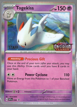 Togekiss SVP 038 Staff Prerelease Promo Obsidian Flames Pokemon TCG NM - Image 1